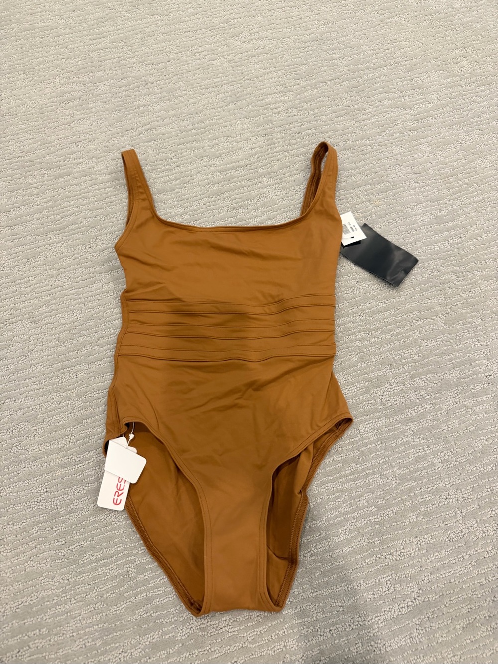 Womenโs One-Piece Swimsuit in Rust Brown